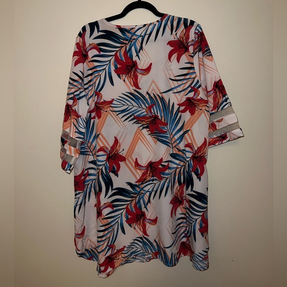 Pink and Blue Floral Dress NWOT - Picture 4 of 6